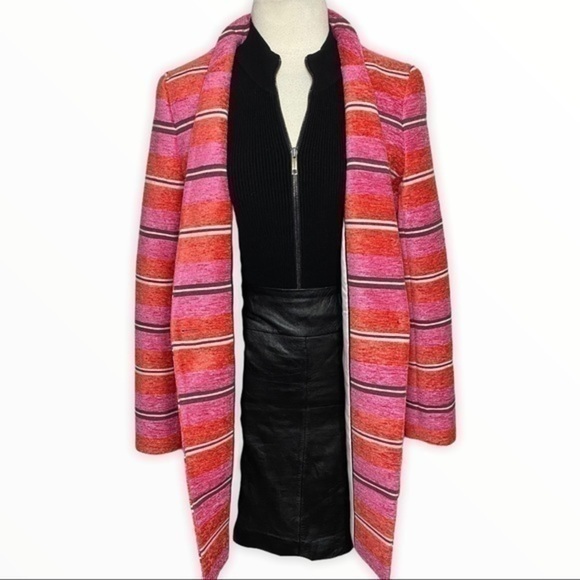 Banana Republic fuchsia orange stripe Adrianne Naval collaboration - Picture 11 of 17